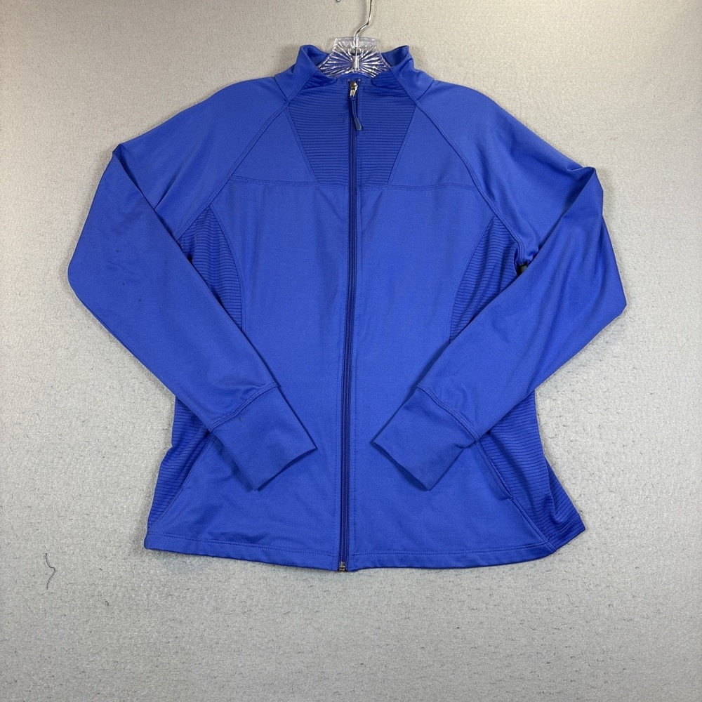 Tangerine Athletic Women's Sz L Blue Full Zip Dri Fit Pockets